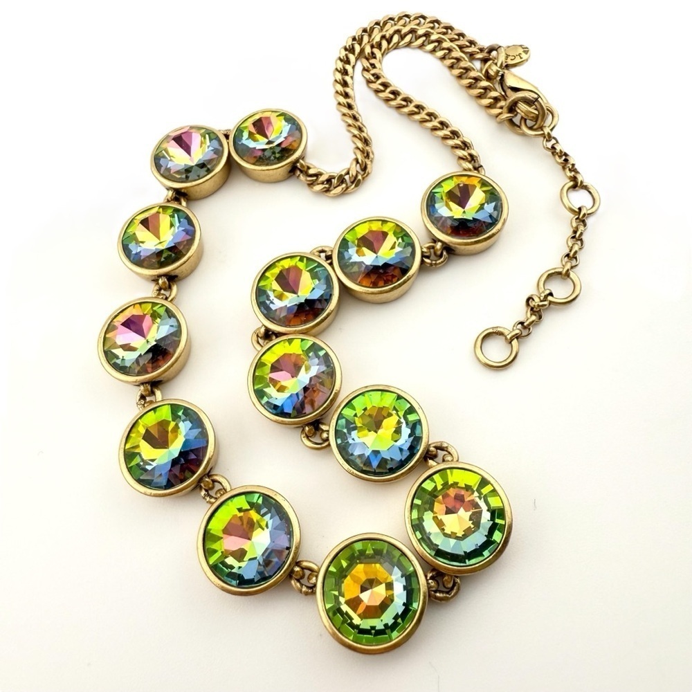 J. Crew Watermelon Brulee Gold and Iridescent Necklace